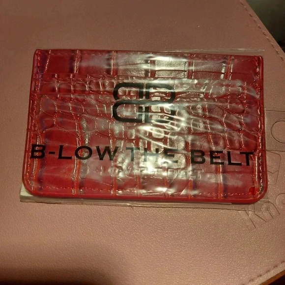 B-Low The Belt | Chic Red Vegan Textured Leather Croc Slim Card Case - Picture 2 of 13